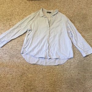 Primark Blue and White Striped Button Down Shirt US size 16